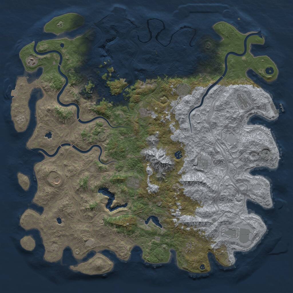 Rust Map: Procedural Map, Size: 5500, Seed: 299677811, 17 Monuments