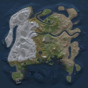 Thumbnail Rust Map: Procedural Map, Size: 3700, Seed: 2046682685, 14 Monuments