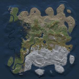 Thumbnail Rust Map: Procedural Map, Size: 4000, Seed: 1657988407, 16 Monuments