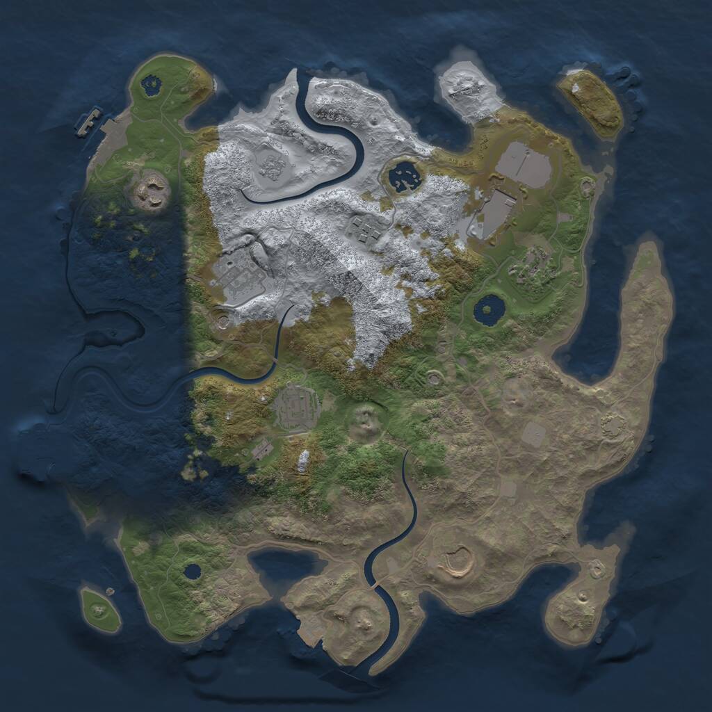 Rust Map: Procedural Map, Size: 3500, Seed: 45645667, 14 Monuments