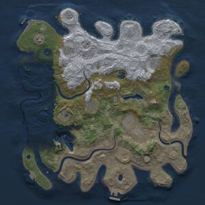 Thumbnail Rust Map: Procedural Map, Size: 4000, Seed: 1974, 15 Monuments
