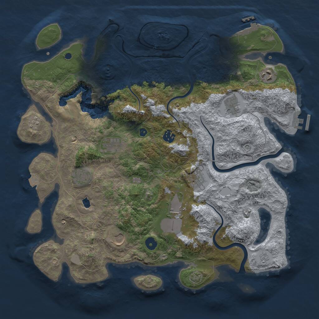 Rust Map: Procedural Map, Size: 4000, Seed: 46302595, 15 Monuments