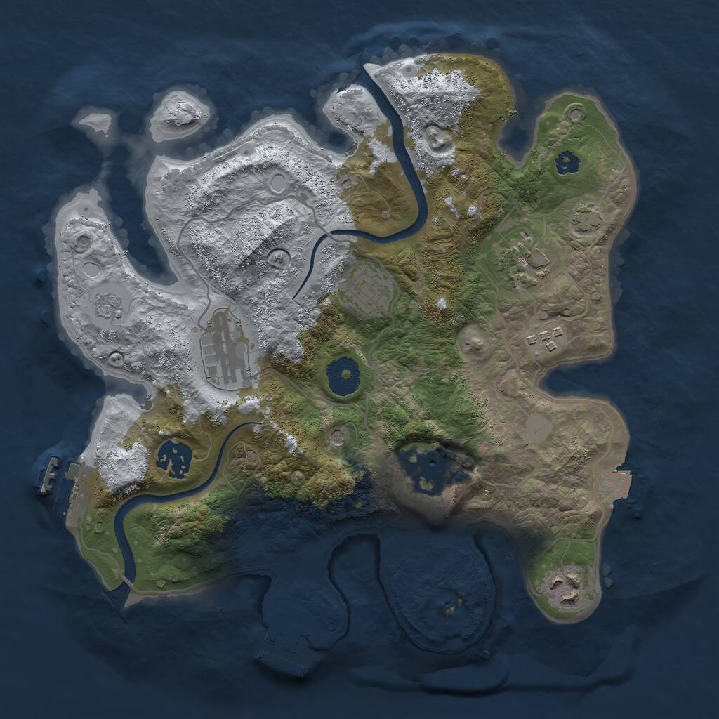 Rust Map: Procedural Map, Size: 3000, Seed: 98675, 13 Monuments