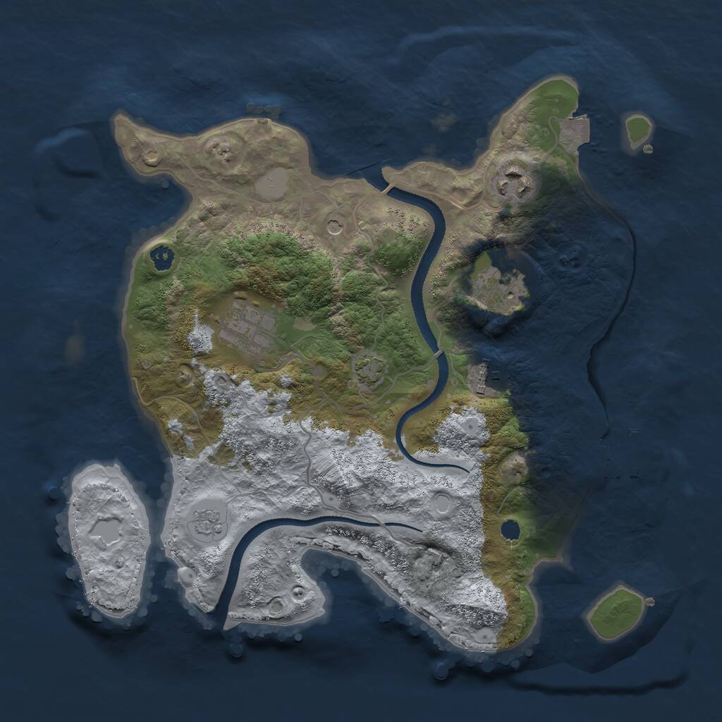 Rust Map: Procedural Map, Size: 3000, Seed: 1467730843, 9 Monuments