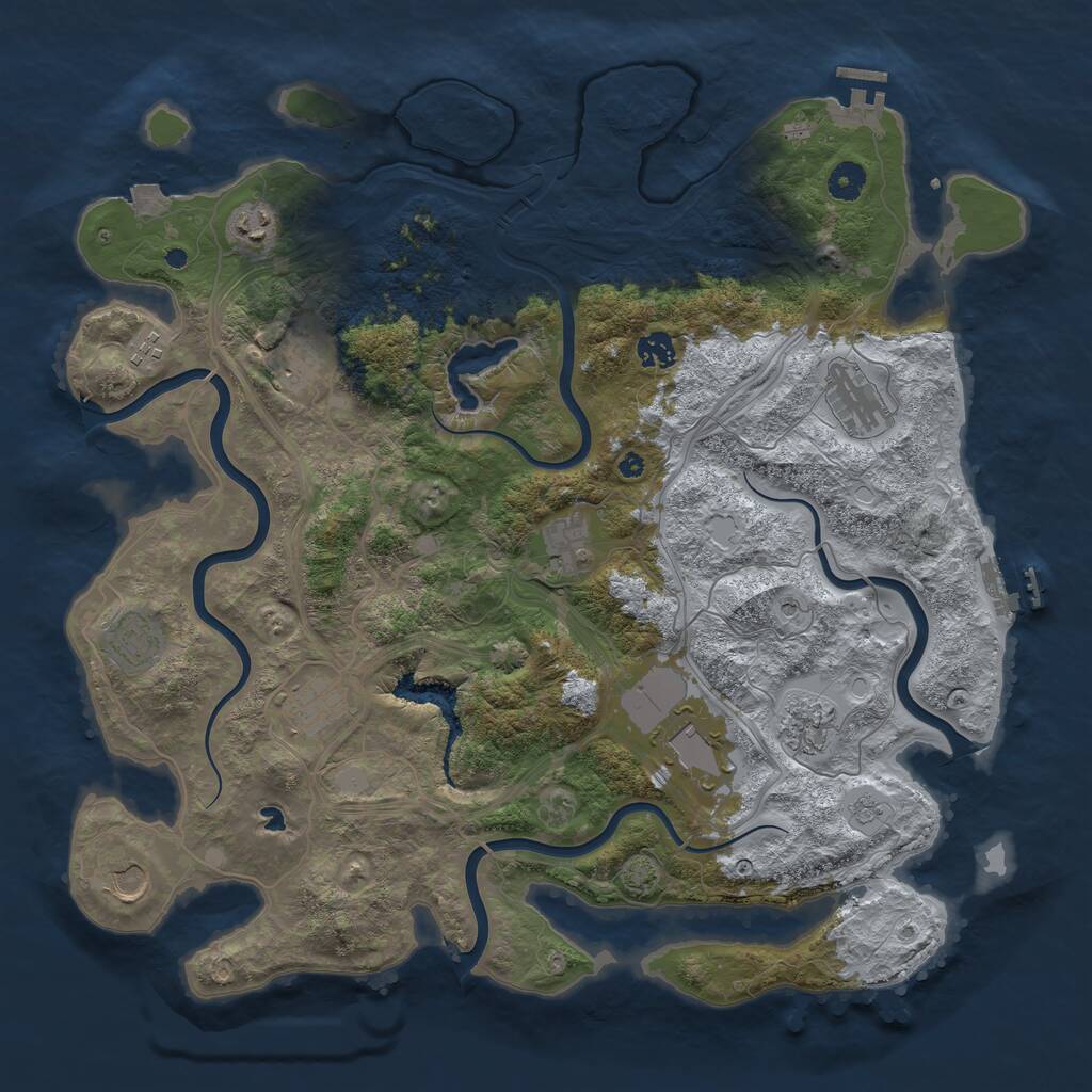 Rust Map: Procedural Map, Size: 4300, Seed: 4900, 17 Monuments