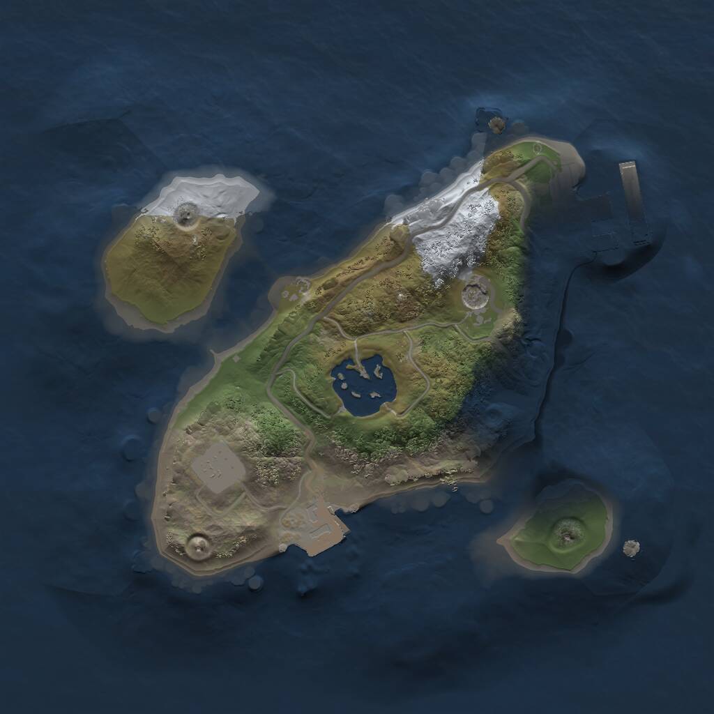 Rust Map: Procedural Map, Size: 1750, Seed: 5500, 4 Monuments