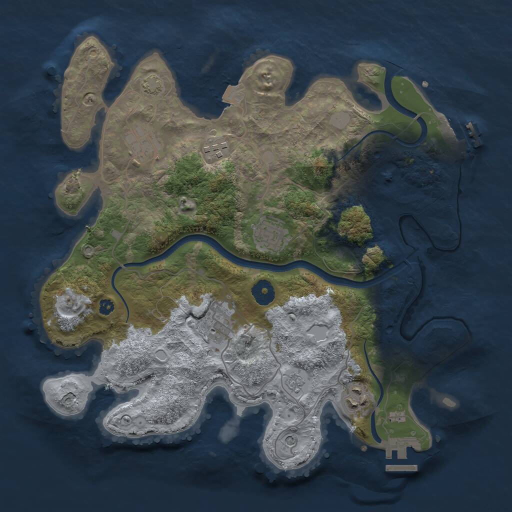 Rust Map: Procedural Map, Size: 3250, Seed: 89085695, 11 Monuments