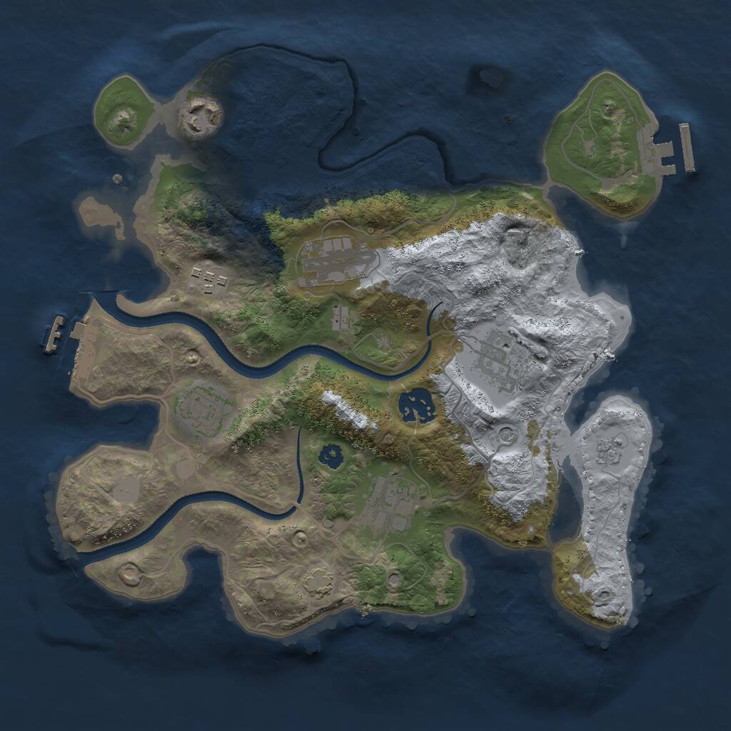 Rust Map: Procedural Map, Size: 3000, Seed: 1842687846, 13 Monuments