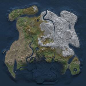 Thumbnail Rust Map: Procedural Map, Size: 3500, Seed: 132316, 14 Monuments