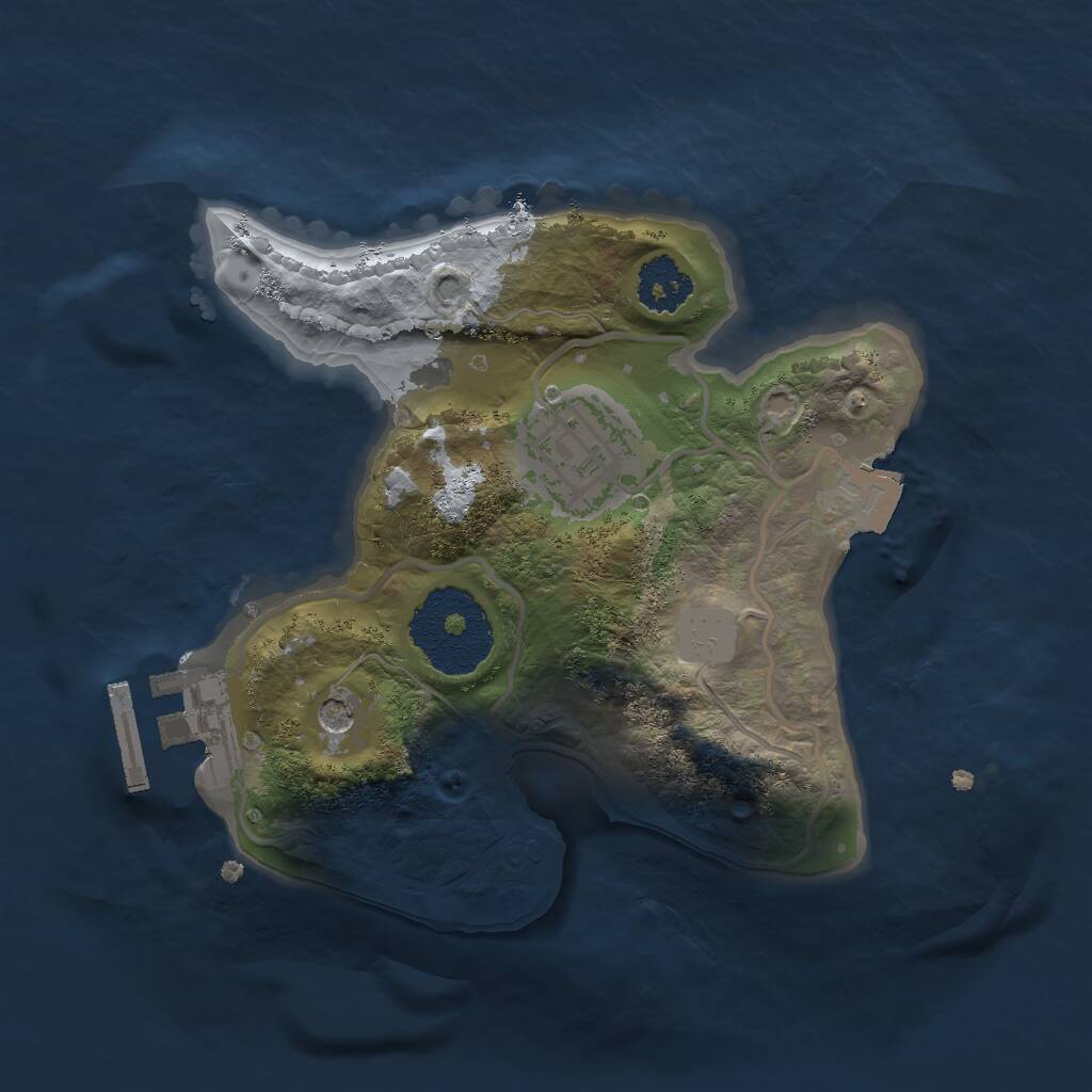 Rust Map: Procedural Map, Size: 2000, Seed: 11451, 4 Monuments