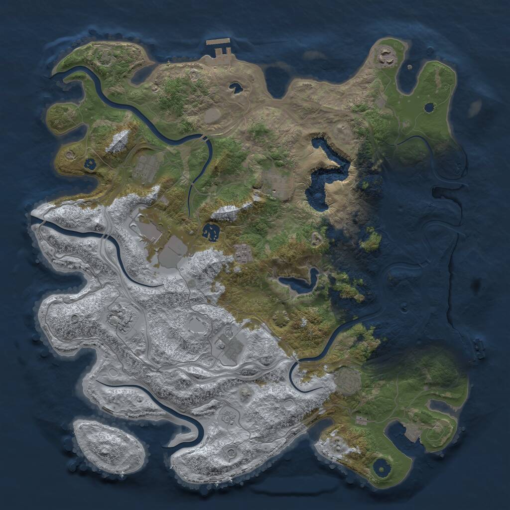Rust Map: Procedural Map, Size: 4300, Seed: 1720039471, 15 Monuments