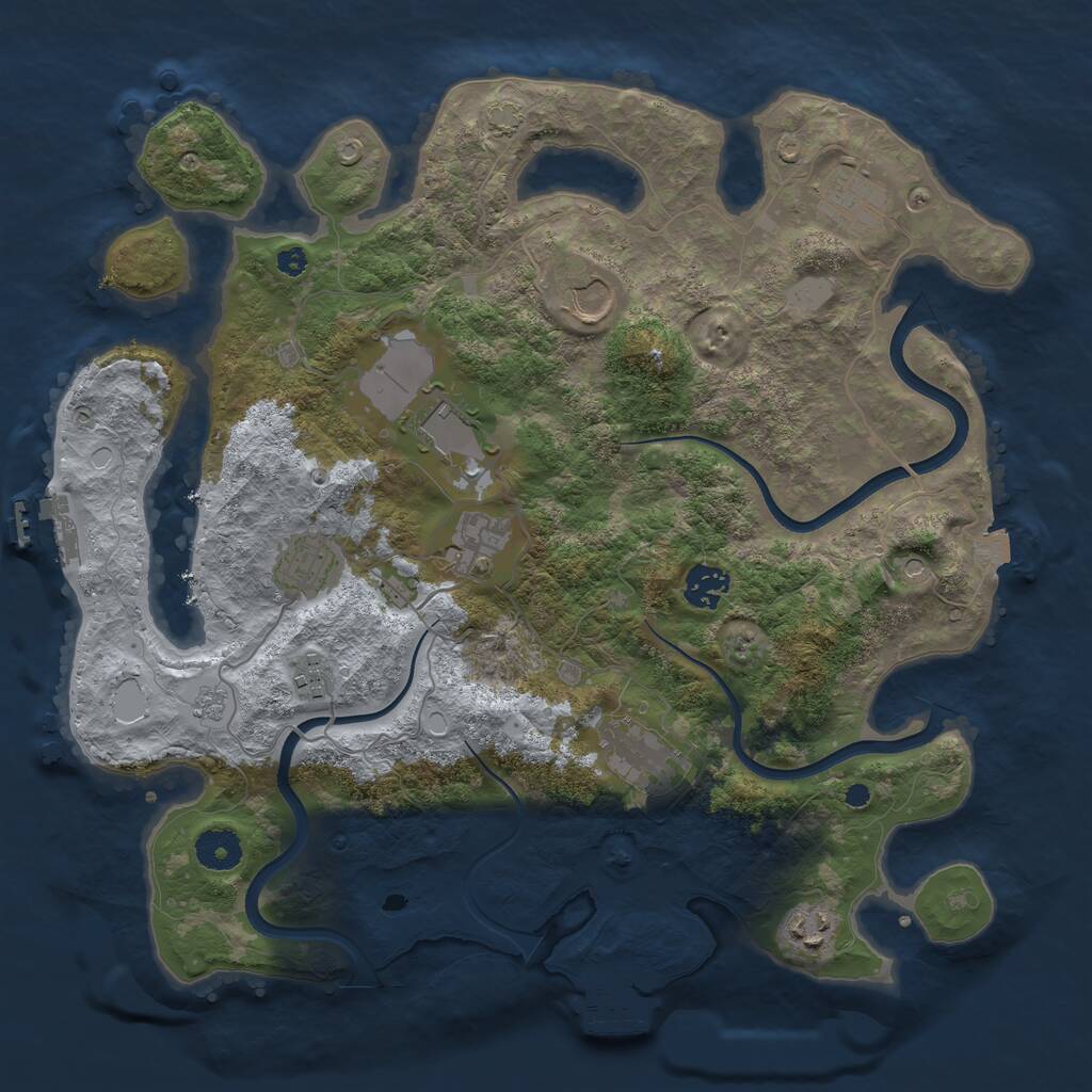 Rust Map: Procedural Map, Size: 3700, Seed: 1073475322, 15 Monuments