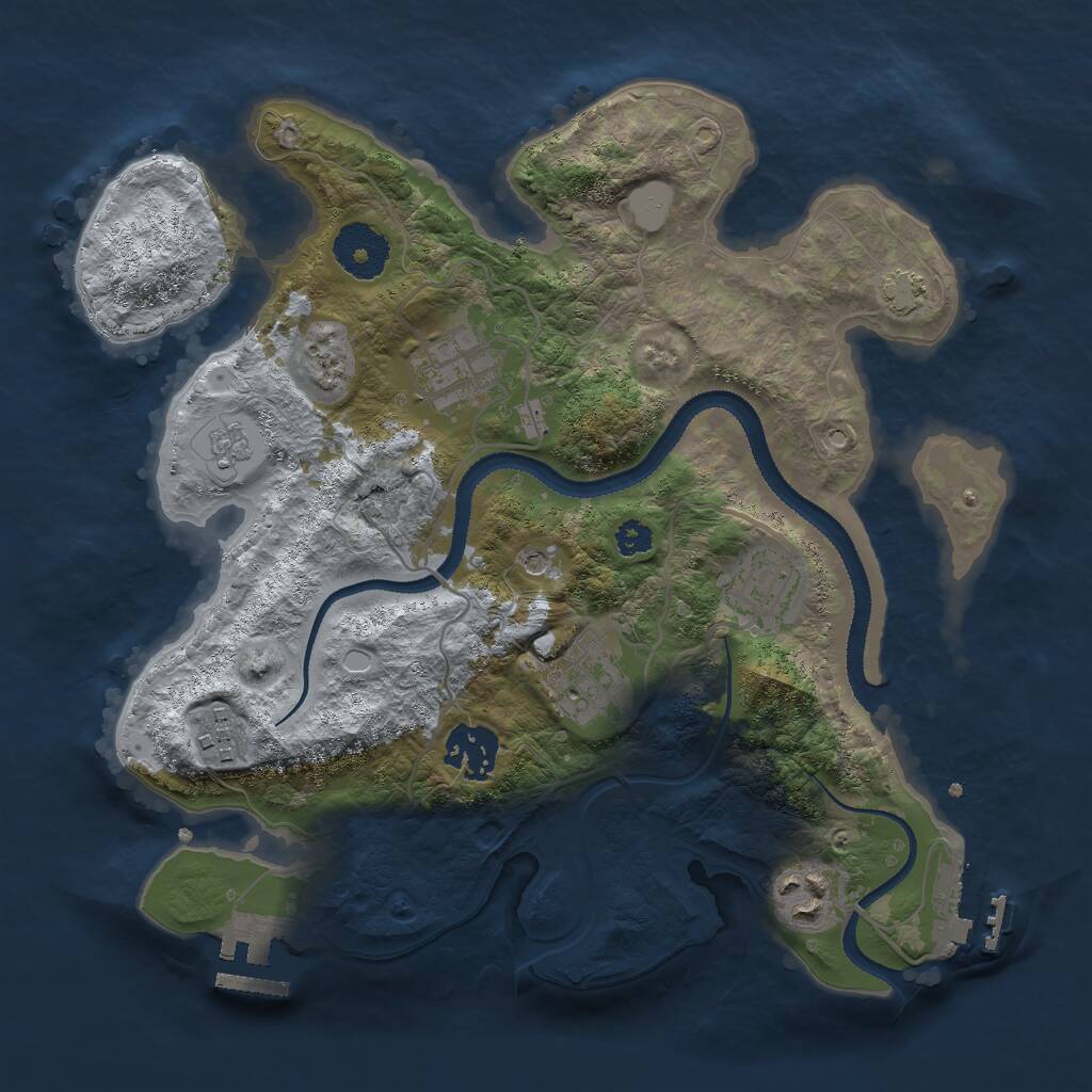 Rust Map: Procedural Map, Size: 3000, Seed: 14067, 12 Monuments
