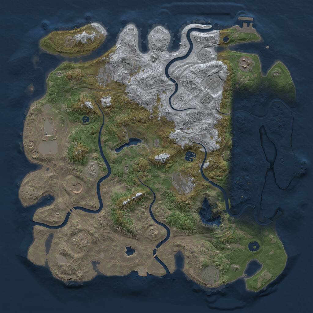 Rust Map: Procedural Map, Size: 4350, Seed: 4901, 16 Monuments