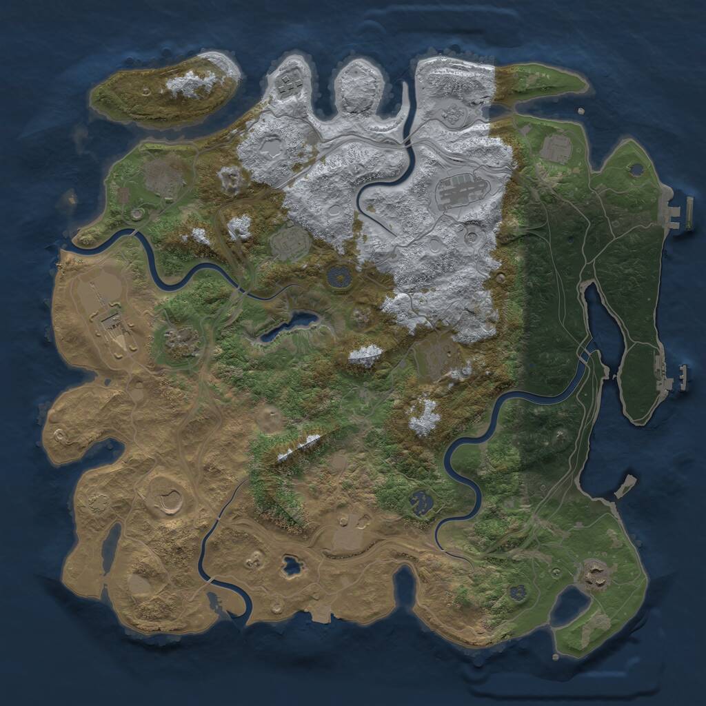 Rust Map: Procedural Map, Size: 4350, Seed: 4901, 17 Monuments