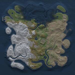 Thumbnail Rust Map: Procedural Map, Size: 3750, Seed: 626799180, 16 Monuments