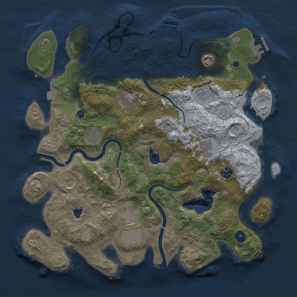 Rust Map: Procedural Map, Size: 4000, Seed: 324876, 15 Monuments