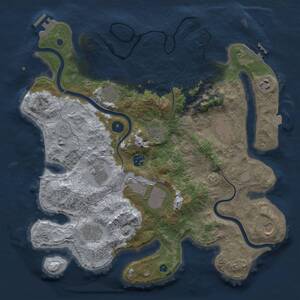 Thumbnail Rust Map: Procedural Map, Size: 3800, Seed: 1193978650, 16 Monuments