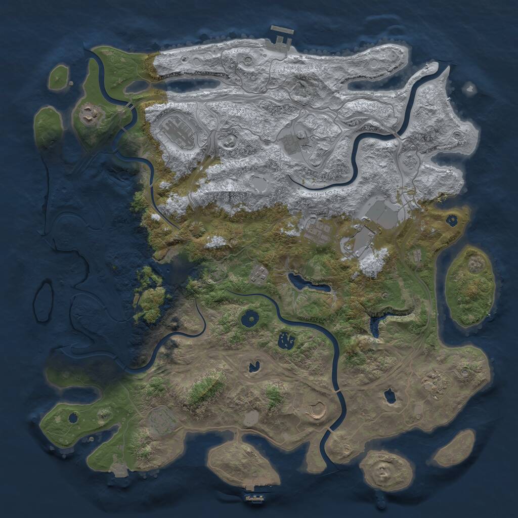 Rust Map: Procedural Map, Size: 4500, Seed: 806050798, 17 Monuments