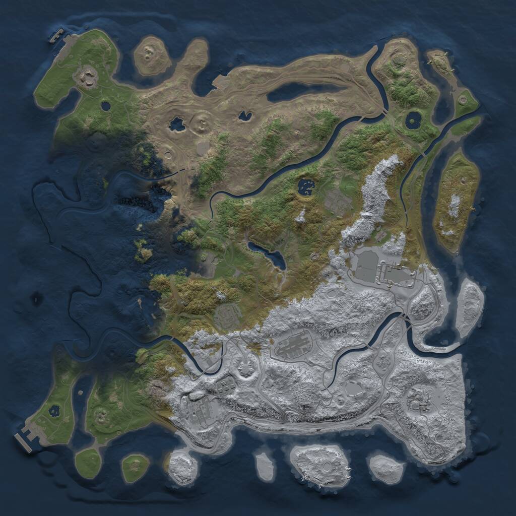 Rust Map: Procedural Map, Size: 4500, Seed: 432840880, 16 Monuments