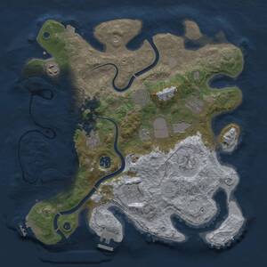 Thumbnail Rust Map: Procedural Map, Size: 3500, Seed: 1201579586, 15 Monuments