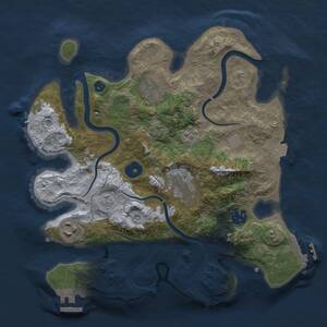 Thumbnail Rust Map: Procedural Map, Size: 3000, Seed: 8145, 11 Monuments