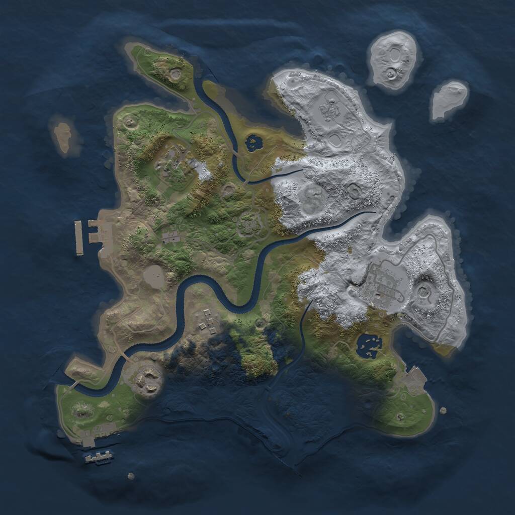 Rust Map: Procedural Map, Size: 3000, Seed: 984632, 11 Monuments