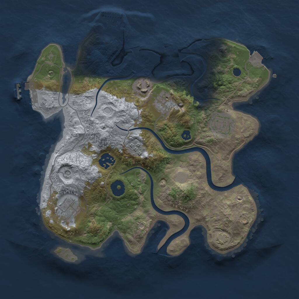 Rust Map: Procedural Map, Size: 3000, Seed: 1580434864, 11 Monuments