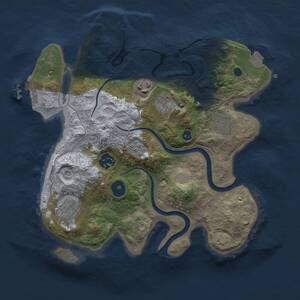 Thumbnail Rust Map: Procedural Map, Size: 3000, Seed: 1580434864, 11 Monuments
