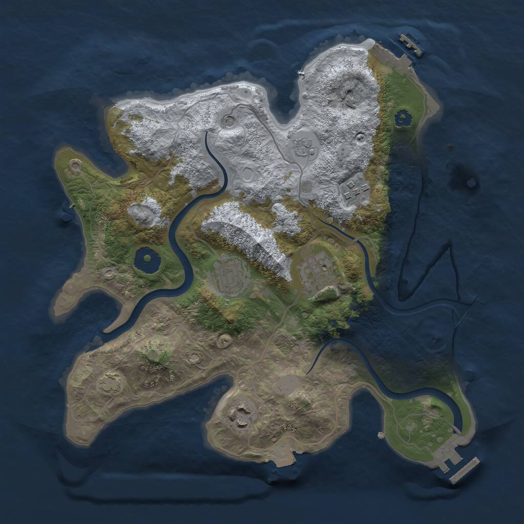 Rust Map: Procedural Map, Size: 3000, Seed: 19241, 10 Monuments