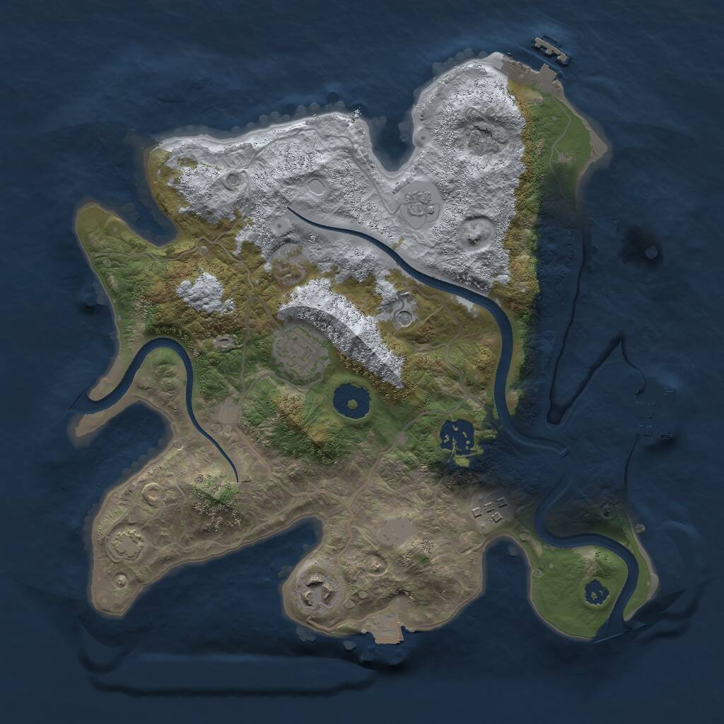 Rust Map: Procedural Map, Size: 3000, Seed: 19241, 10 Monuments
