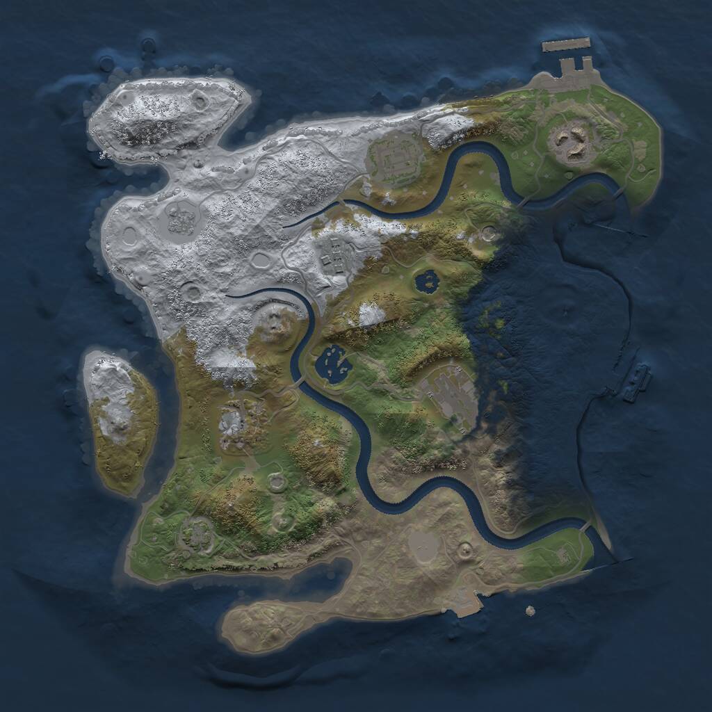 Rust Map: Procedural Map, Size: 3000, Seed: 606681057, 12 Monuments