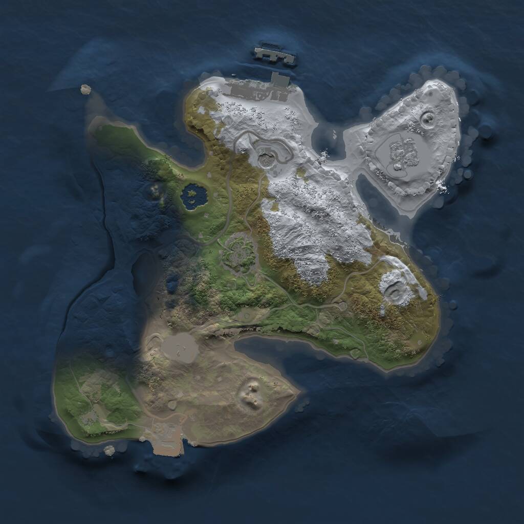 Rust Map: Procedural Map, Size: 2000, Seed: 1841927885, 5 Monuments