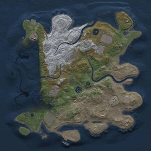Thumbnail Rust Map: Procedural Map, Size: 3500, Seed: 1180599737, 13 Monuments