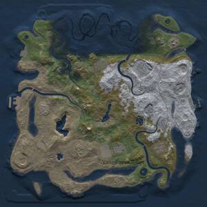 Thumbnail Rust Map: Procedural Map, Size: 4000, Seed: 29076754, 15 Monuments