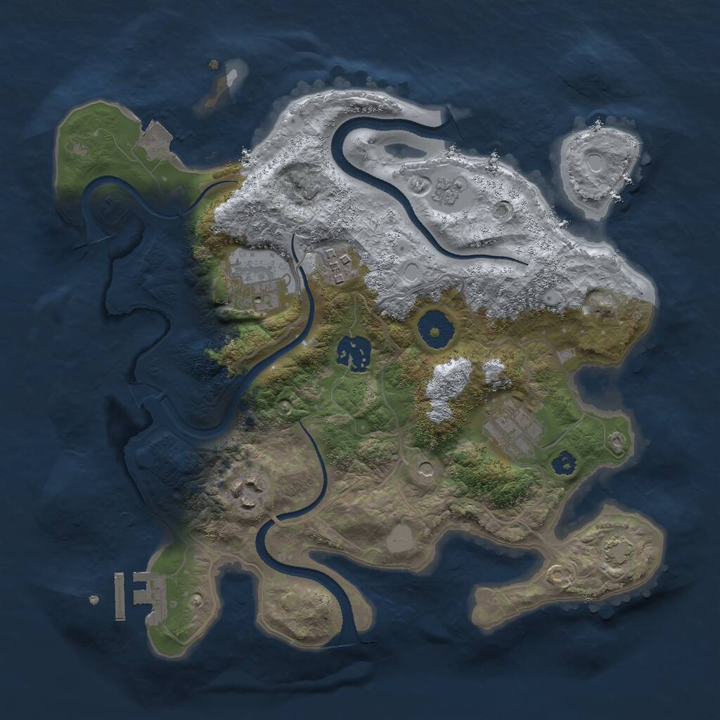 Rust Map: Procedural Map, Size: 3000, Seed: 1631213375, 10 Monuments