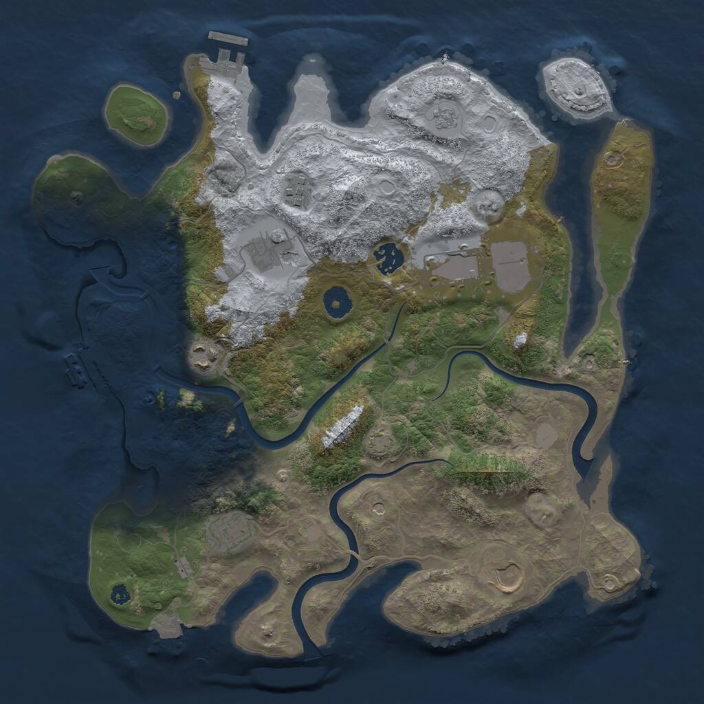 Rust Map: Procedural Map, Size: 3575, Seed: 88, 13 Monuments