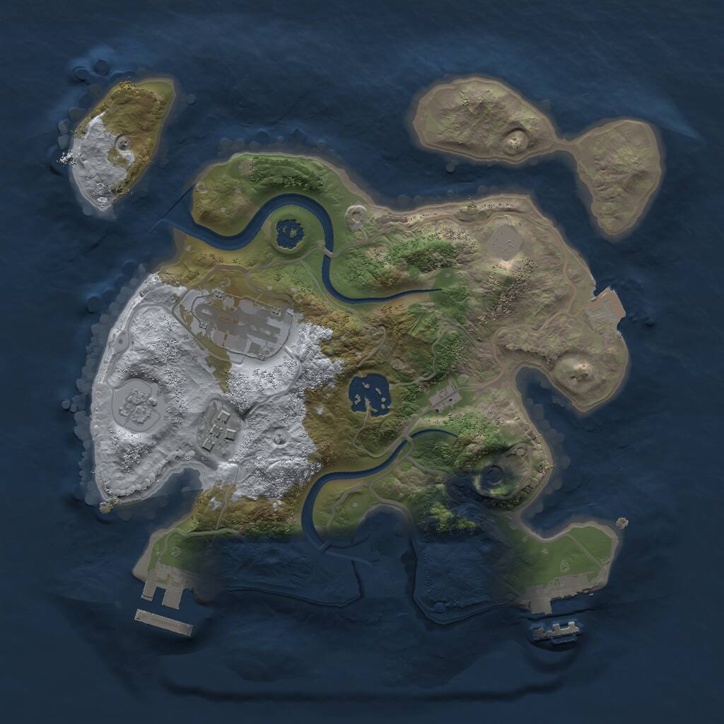 Rust Map: Procedural Map, Size: 2500, Seed: 283193211, 8 Monuments