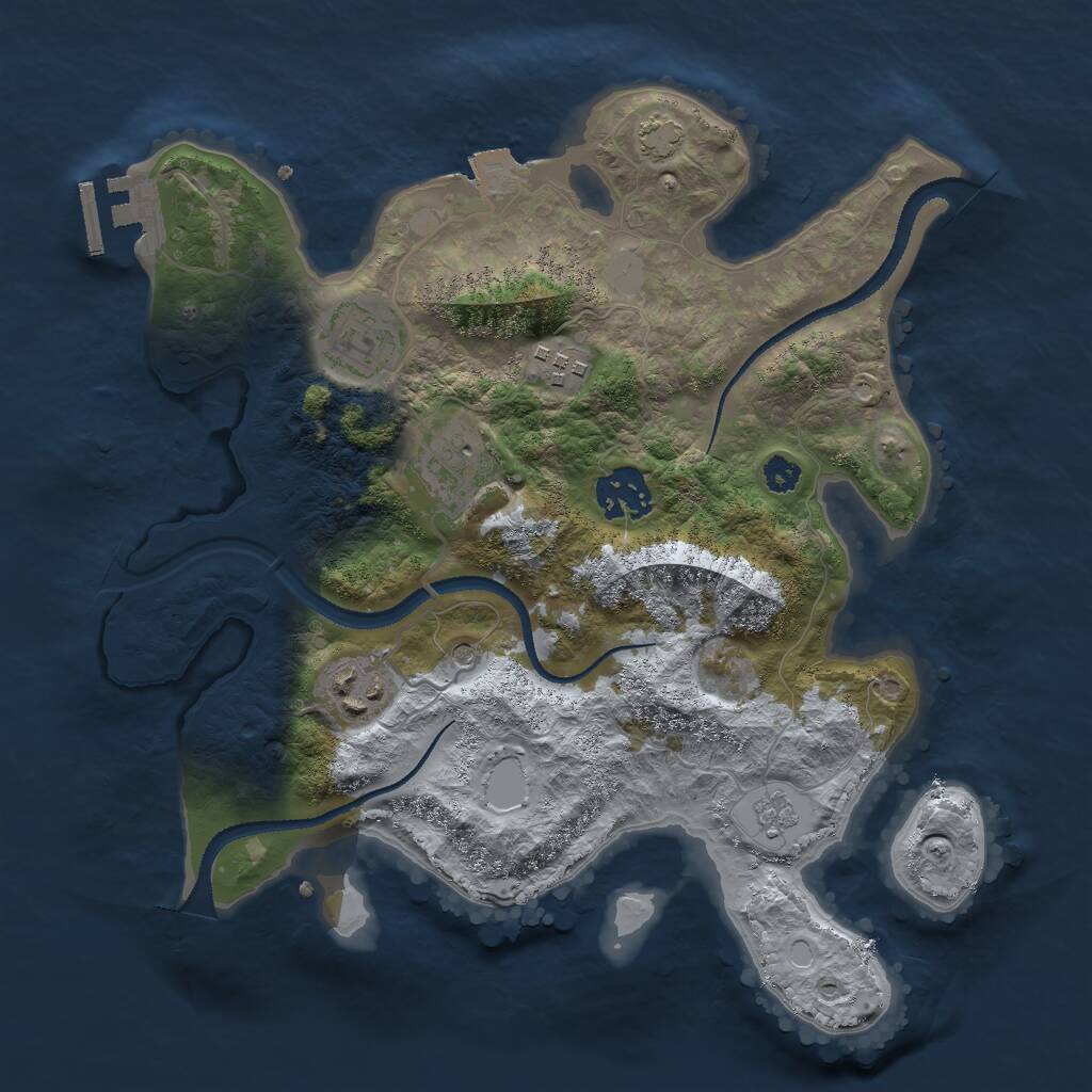 Rust Map: Procedural Map, Size: 3000, Seed: 550467884, 10 Monuments