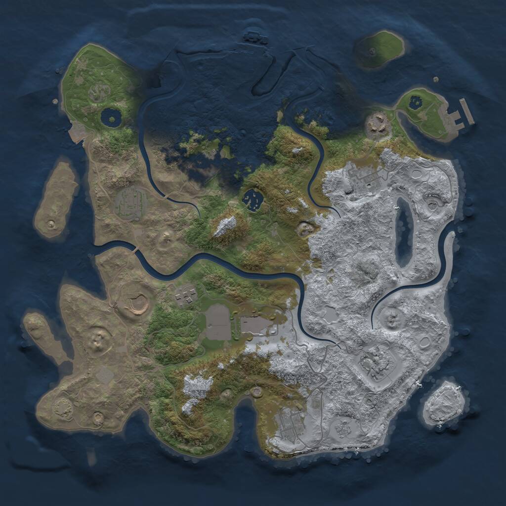 Rust Map: Procedural Map, Size: 3700, Seed: 306603397, 16 Monuments