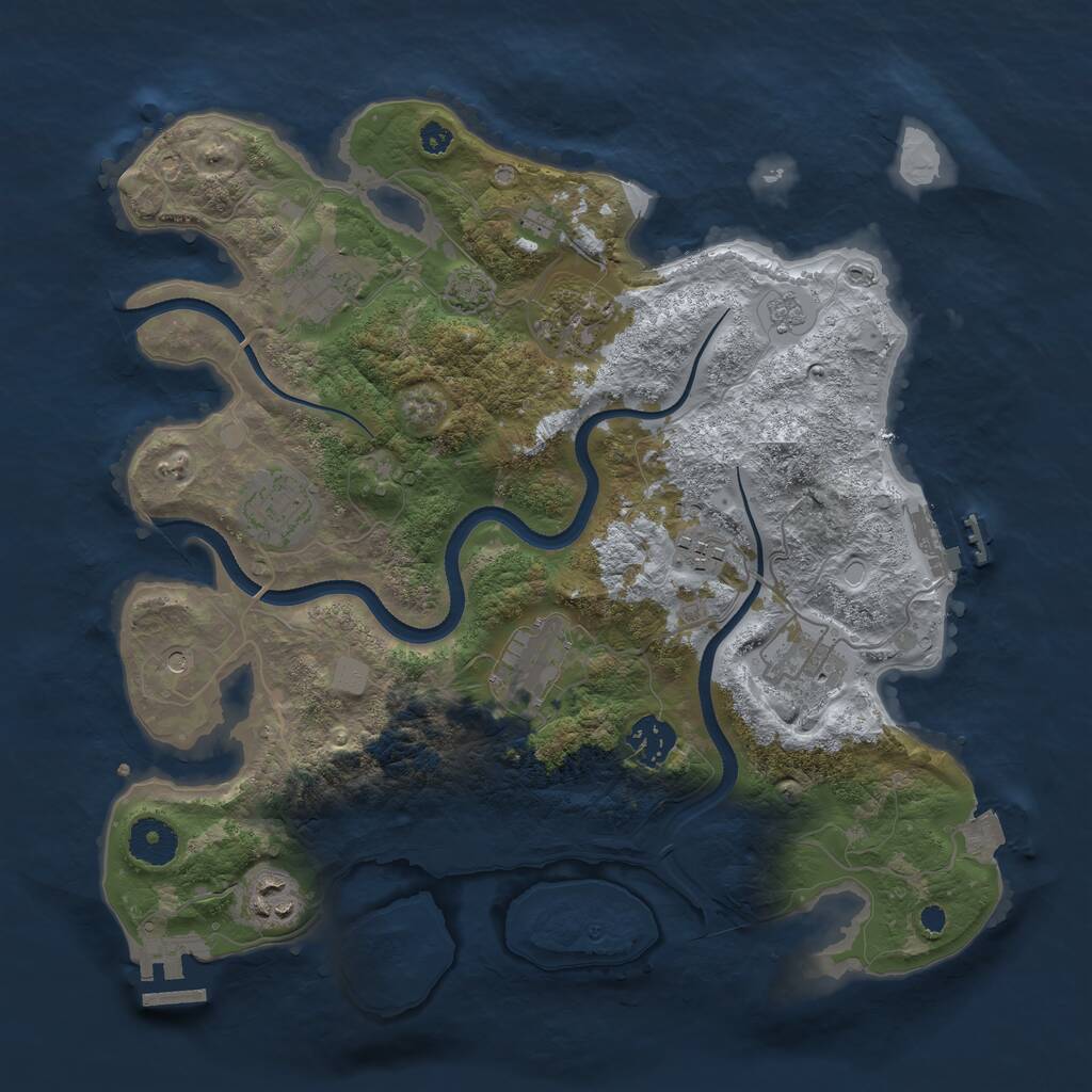 Rust Map: Procedural Map, Size: 3450, Seed: 4322, 14 Monuments