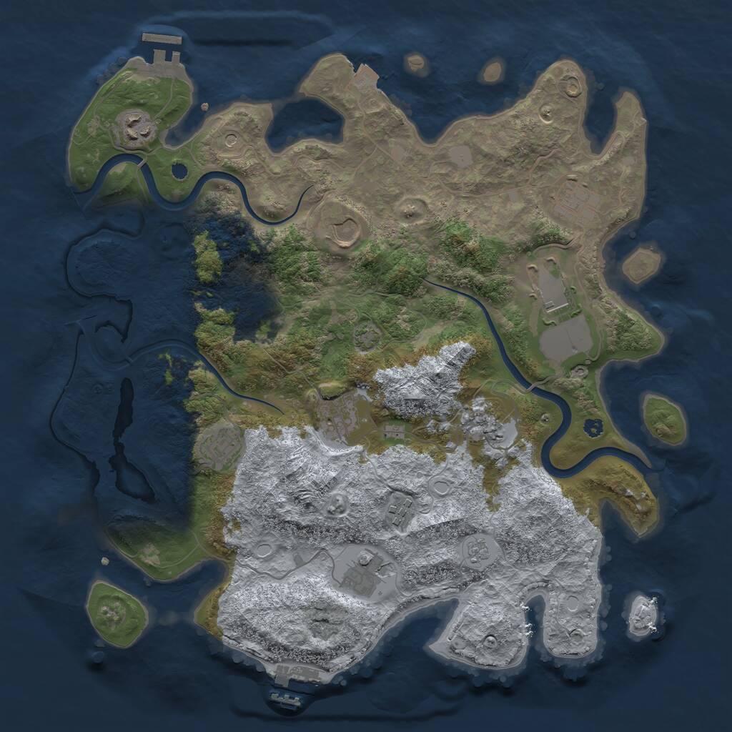 Rust Map: Procedural Map, Size: 3750, Seed: 1374531346, 15 Monuments