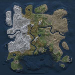Thumbnail Rust Map: Procedural Map, Size: 3750, Seed: 370246, 16 Monuments