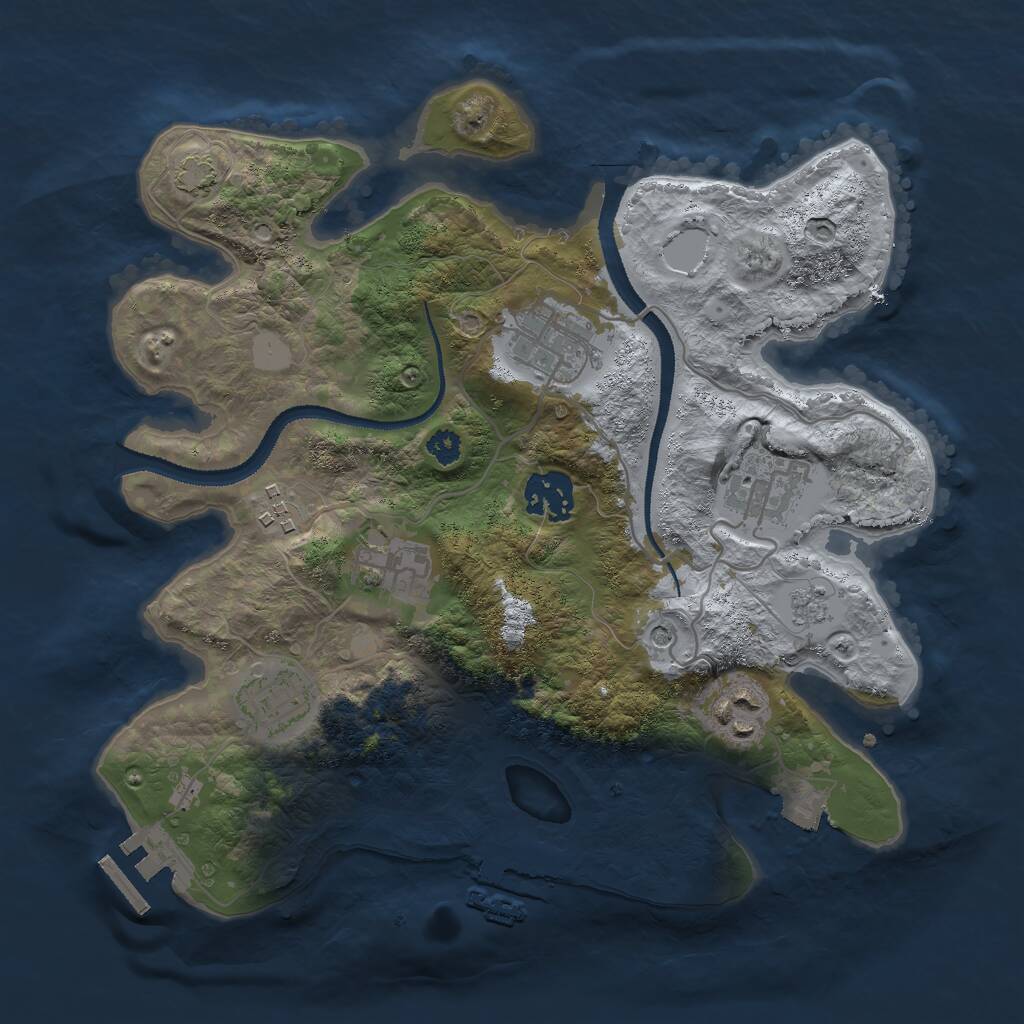 Rust Map: Procedural Map, Size: 3000, Seed: 1574573242, 13 Monuments