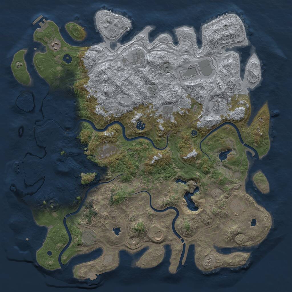 Rust Map: Procedural Map, Size: 4850, Seed: 2089067196, 17 Monuments