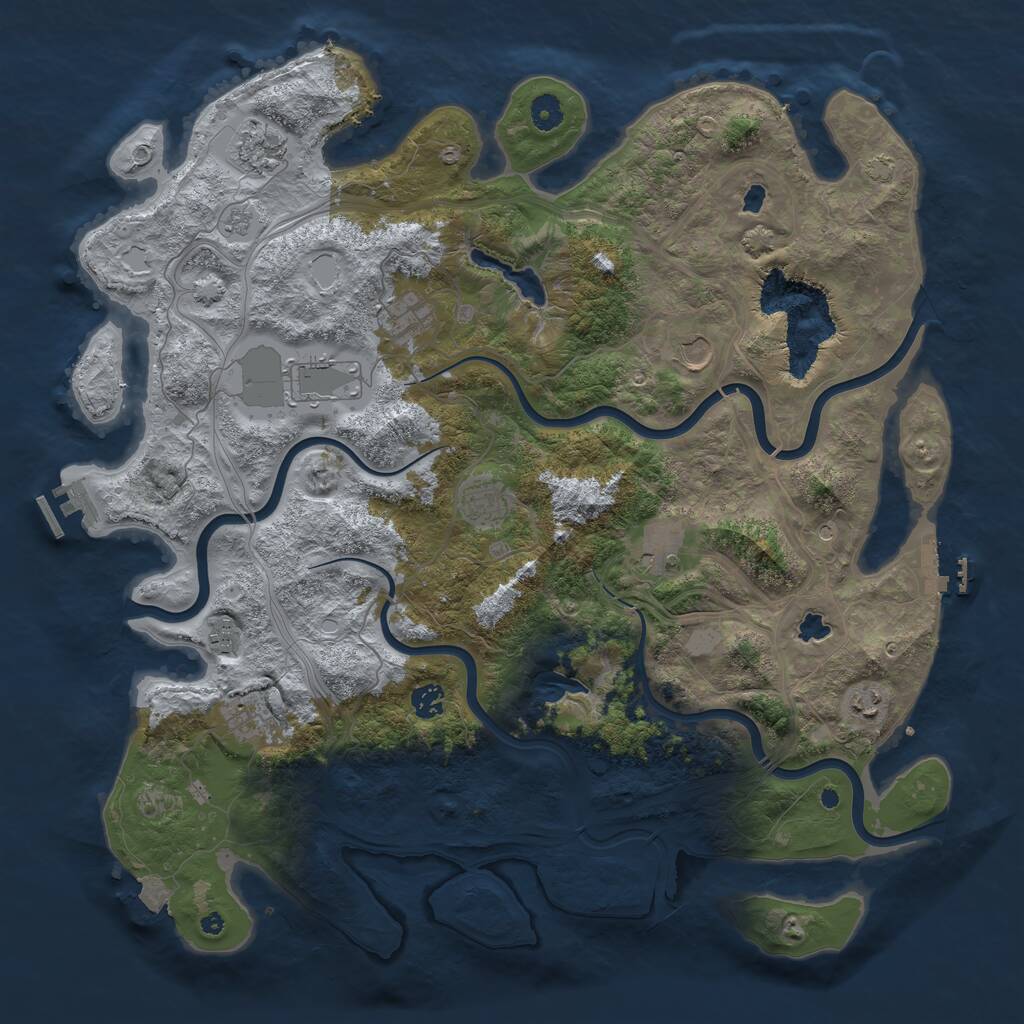 Rust Map: Procedural Map, Size: 4500, Seed: 196759870, 16 Monuments