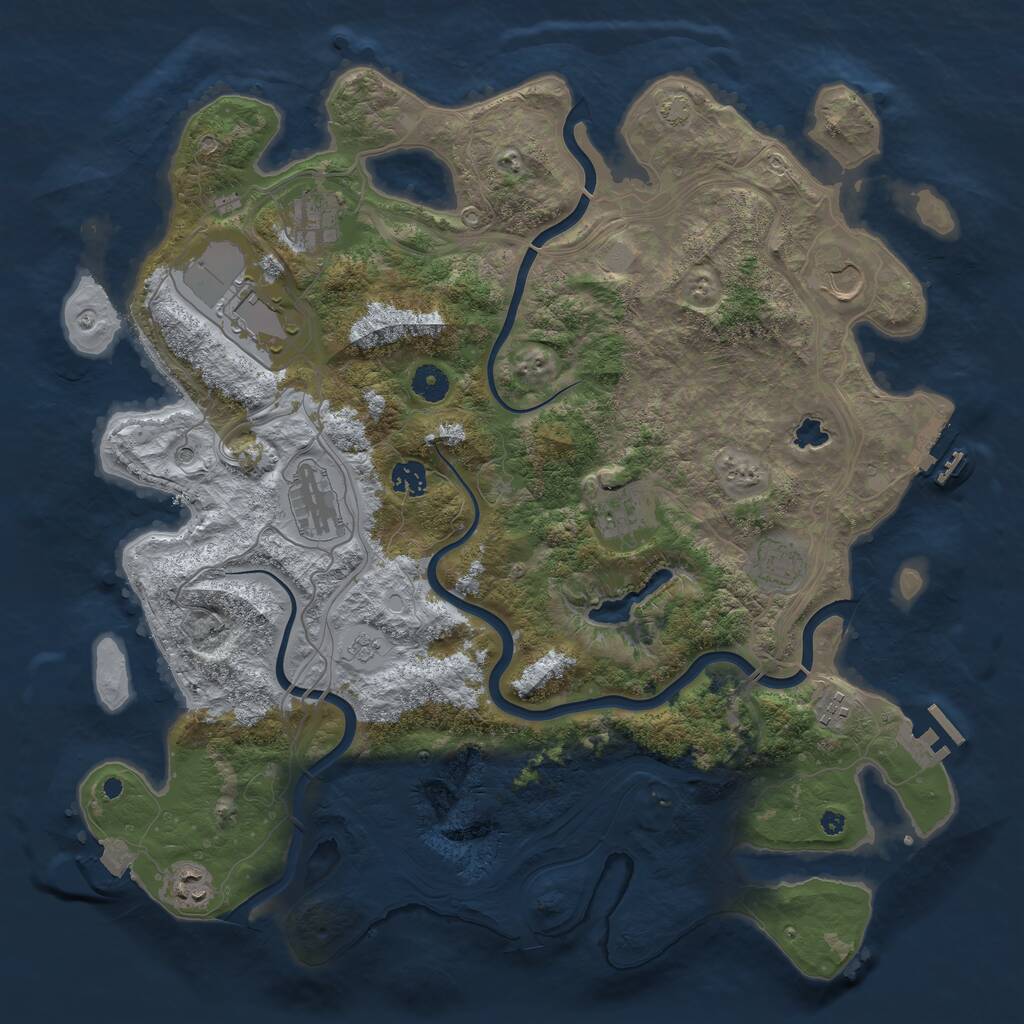 Rust Map: Procedural Map, Size: 4250, Seed: 274940688, 15 Monuments