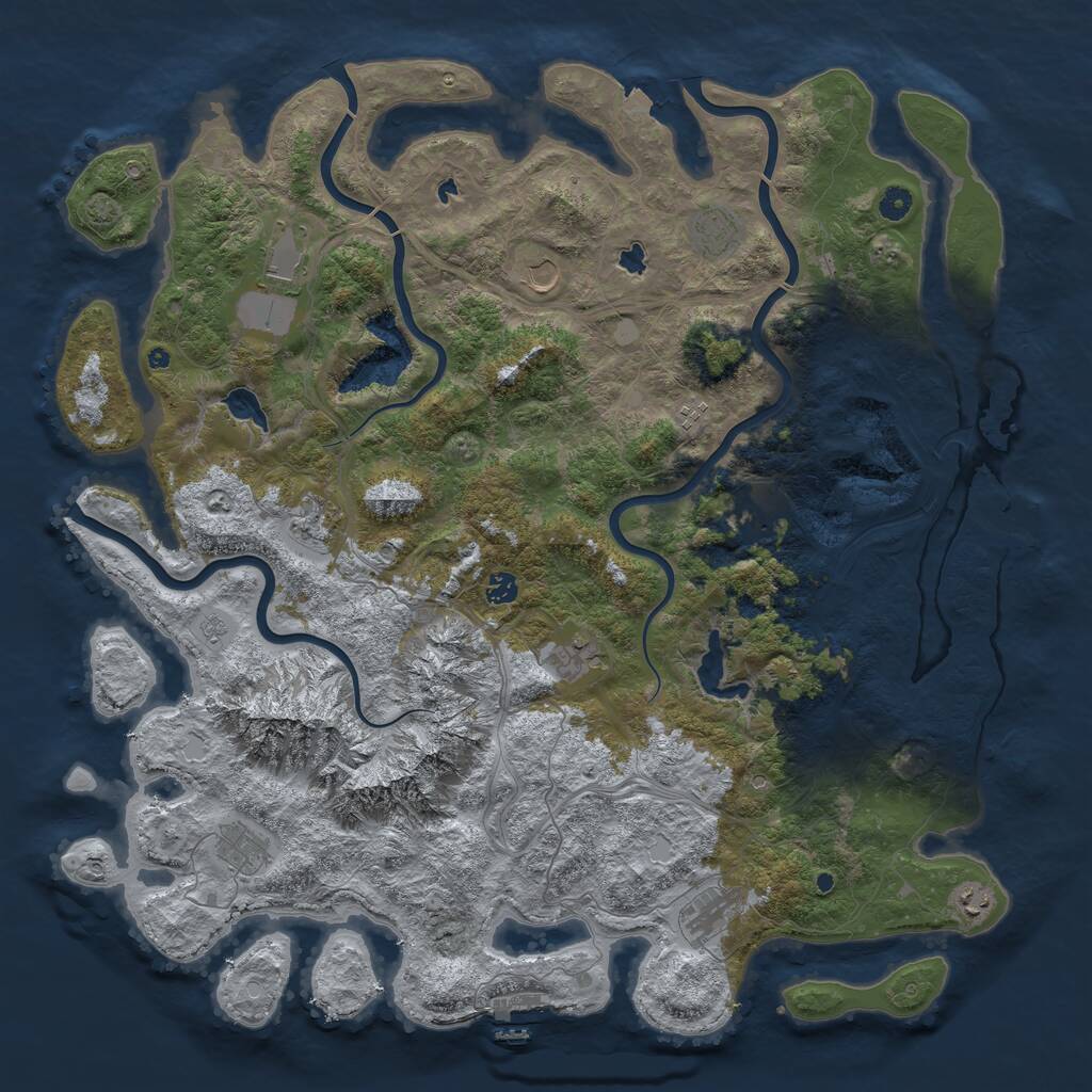 Rust Map: Procedural Map, Size: 5000, Seed: 1815328475, 17 Monuments