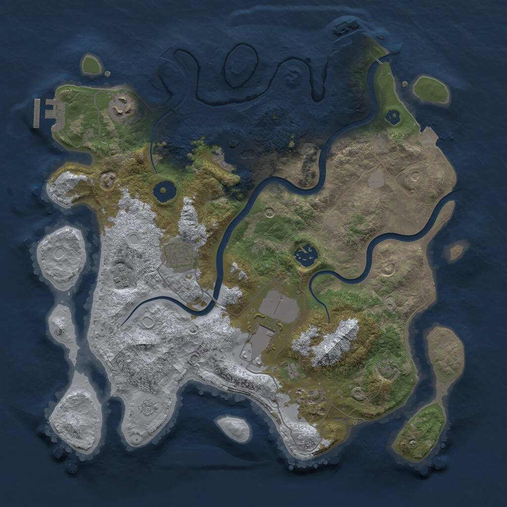 Rust Map: Procedural Map, Size: 3500, Seed: 29874746, 13 Monuments
