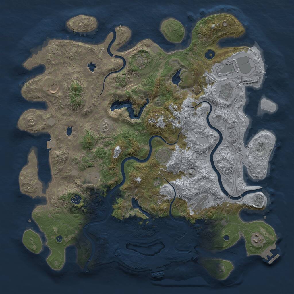 Rust Map: Procedural Map, Size: 4500, Seed: 323902881, 16 Monuments